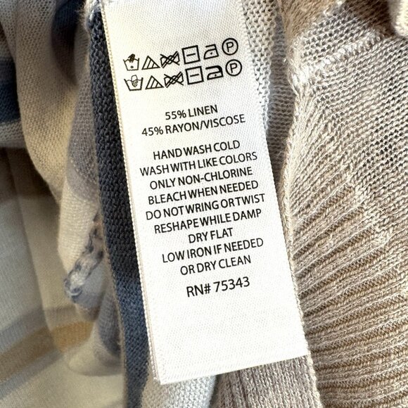 Nanette Lepore Open Front Cardigan Womens Large Long Lightweight Linen Blend - Picture 4 of 5